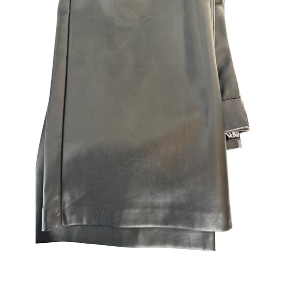Zara Large Faux Leather Black Pants Wide Leg - Picture 8 of 16